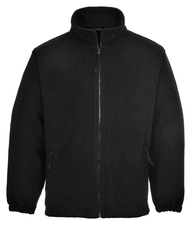 Fleece jacket 2, black, front view