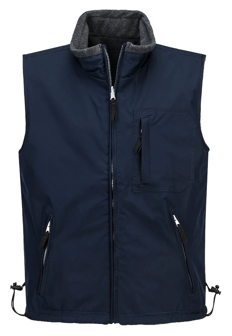 Padded vest, navy, front view