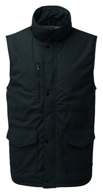 Padded vest, black, front view