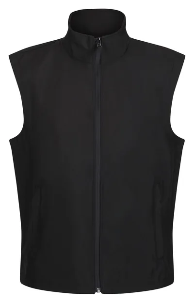 Gilet softshell, nero, vista frontale