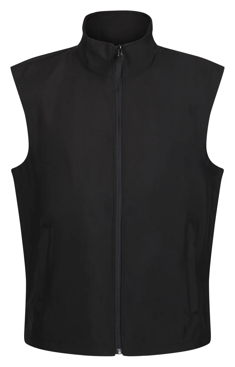 Softshell vest, black, front view